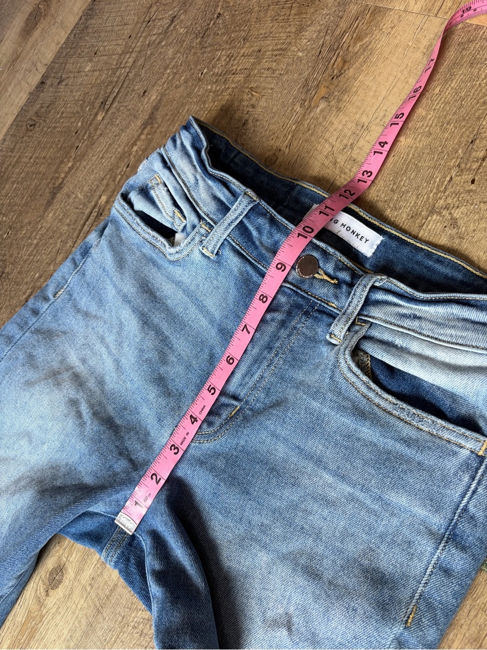 Flying Monkey High Rise Lightly Distressed Slim Crop Jeans - Picture 6 of 13